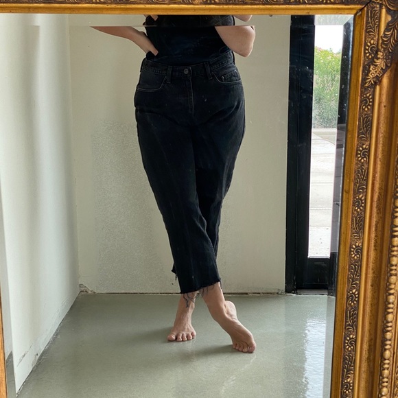 RALPH LAUREN black cropped fray hem jeans size 10 - Picture 8 of 16